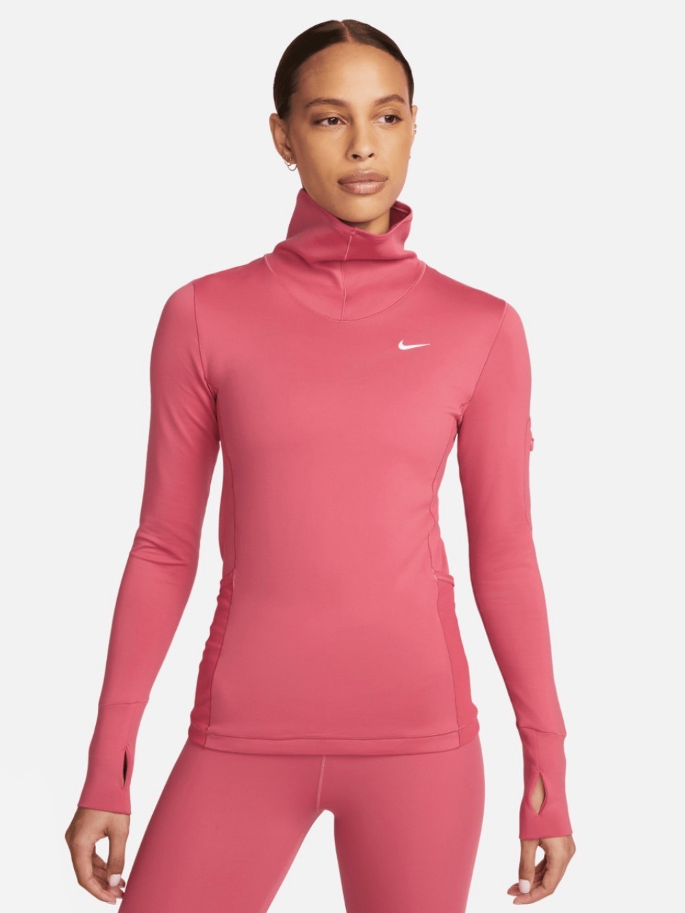 Nike Pink Therma Fit Performance Turtleneck Top